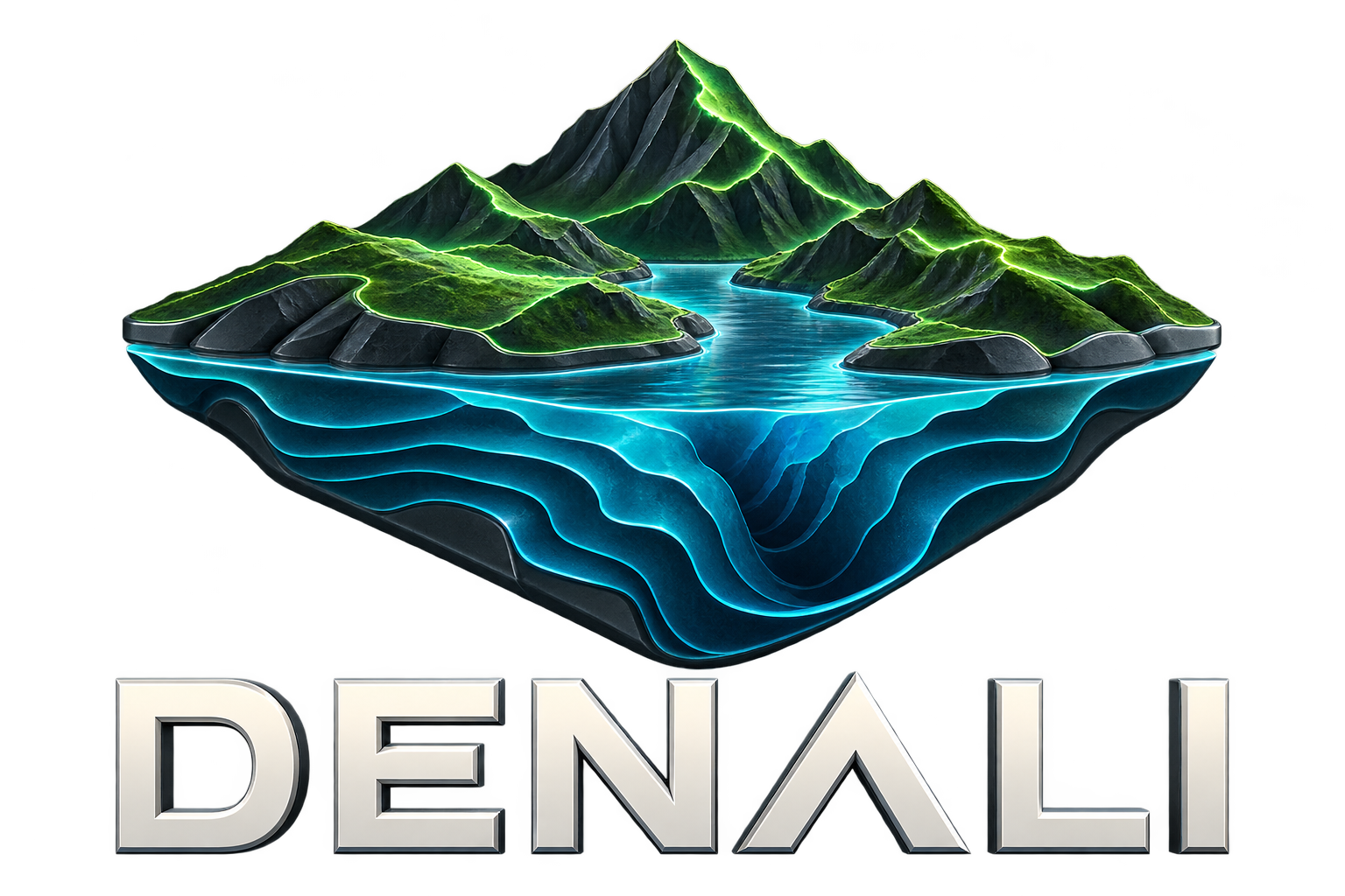 Denali — mountains, waterways and underwater contours